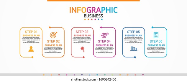 vector illustration Can be used for process, presentations, layout, banner,info graph There are 6 steps or layers.