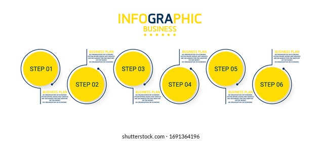 vector illustration Can be used for process, presentations, layout, banner,info graph. There are 6 steps or layers. 
