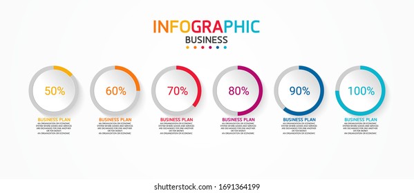 vector illustration Can be used for process, presentations, layout, banner,info graph. There are 6 steps or layers. 