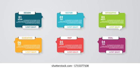 vector illustration Can be used for process, presentations, layout, banner,info graph There are 6 steps or layers.