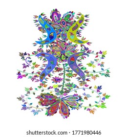 Vector illustration. Can be used for cards, invitations, save the date cards and many more. Vector abstract pattern page for antistress. On green, white and blue colors.
