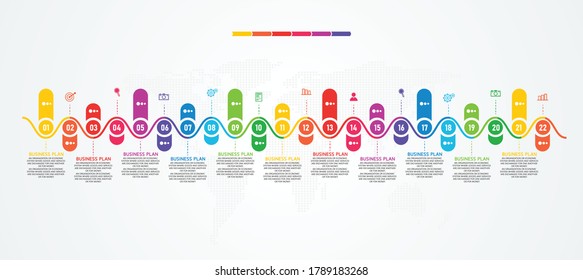 vector illustration Can be used for process, presentations, layout, banner,info graph There are 22 steps or layers.