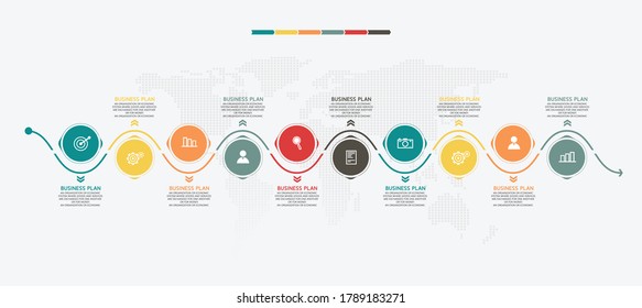 vector illustration Can be used for process, presentations, layout, banner,info graph There are 10 steps or layers.