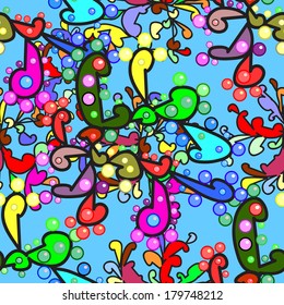 Vector illustration. Can be used for cards, invitations, save the date cards and many more. Vector abstract pattern page for antistress. On blue, green and gray colors.