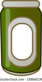 Ilustración vectorial de lata con etiqueta en blanco