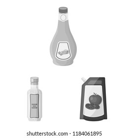 Vector illustration of can and food icon. Collection of can and package stock vector illustration.