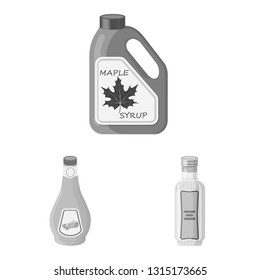 Vector illustration of can and food icon. Collection of can and package stock symbol for web.