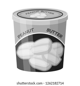 Vector illustration of can and food logo peanut butter . Collection of can and package vector icon for stock.