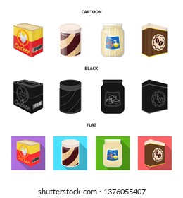 Vector illustration of can and food logo. Collection of can and package stock vector illustration.