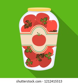 Vector illustration of can and food symbol. Collection of can and package stock vector illustration.