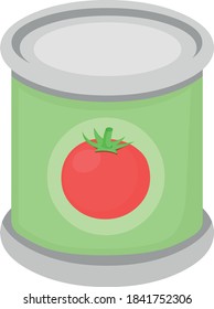 Vector illustration of a can of tomato