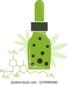 Vector illustration of canabidiol oil bottle

