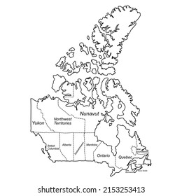 Vector Illustration Canada American State Map Stock Vector (Royalty ...