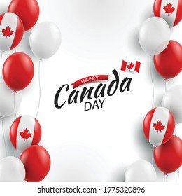 Vector Illustration of Canada day. Background with balloons
