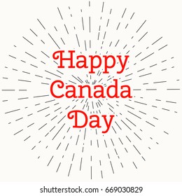 Vector illustration  for Canada Day with red maple leaf  in vintage style. Design template for poster, banner, flayer, greeting, invitation card. Independence day card. Canadian national day design.