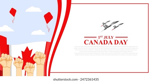 Plantilla de fuentes de medios sociales del Día de la Ilustración vectorial de Canadá