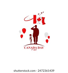 Vector illustration of Canada Day social media feed template