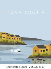 Vector illustration. Canada. Design for poster, web banner, travel postcard, background for app, website.