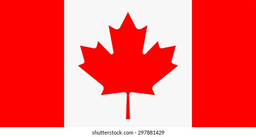 Vector illustration of Canada flag. Rectangular national flag of Canada. Canadian flag