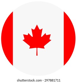 Vector Illustration Canada Flag Round National Stock Vector (royalty 