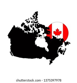 vector illustration of Canada map and flag