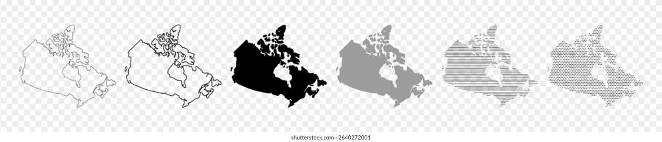 Vector illustration of Canada Map set on transparent background