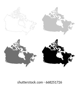 vector illustration of Canada maps 