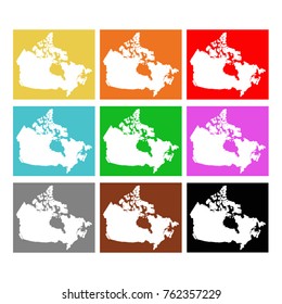 vector illustration of Canada maps
