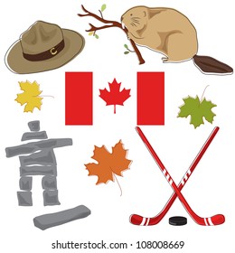 Vector illustration of Canada set