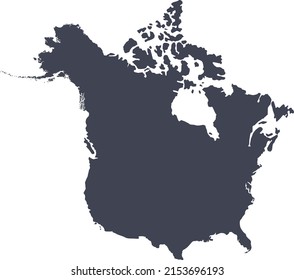 Vector illustration of Canada and USA map