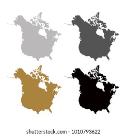 vector illustration of Canada and USA maps