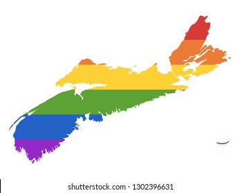 Vector illustration of the Canada's Province of Nova Scotia Gay Map