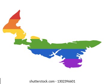 Vector illustration of the Canada's Province of Prince Edward Island Gay Map