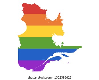 Vector illustration of the Canada's Province of Quebec Gay Map