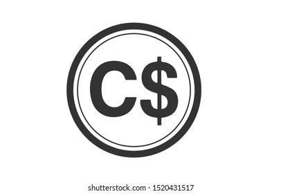 Vector illustration of a Canadian dollar currency icon