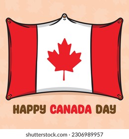 vector illustration of a canadian flag stuck on a wall