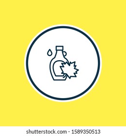 Vector illustration of canadian maple syrup icon line. Beautiful culinary element also can be used as bottle icon element.