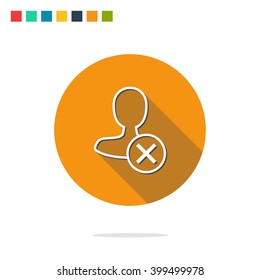 Vector illustration of cancel user icon