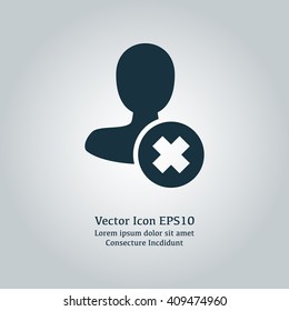 Vector illustration of cancel user icon