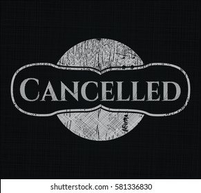 Ilustración vectorial del emblema de pizarra cancelada en blanco y negro.

