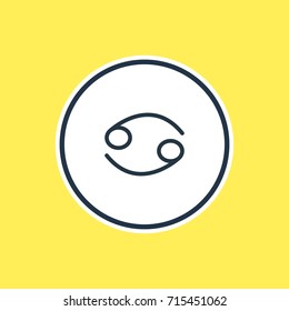 Vector Illustration Of Cancer Outline. Beautiful Astrology Element Also Can Be Used As Crab Element.