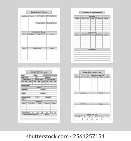 Vector illustration of cancer patient log book