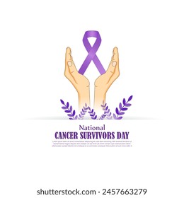 Vector illustration of Cancer Survivors Day social media feed template