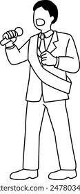 Vector illustration of candidate giving a street speech