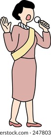 Vector illustration of candidate giving a street speech