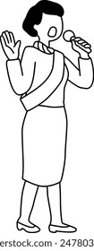 Vector illustration of candidate giving a street speech