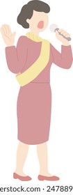 Vector illustration of candidate giving a street speech