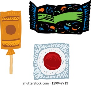 Vector illustration of candies