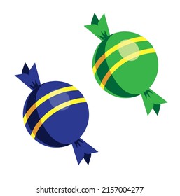 Ilustración vectorial de caramelos en un fondo aislado