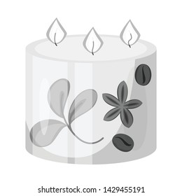 Vector illustration of candle and aromatic logo. Set of candle and coffee vector icon for stock.